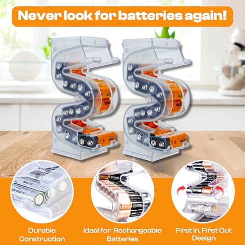 Battery Ladder Case - Battery Organizer & Dispenser (9V, 2-Pack) - color: 2 - Pack, size: 9V
