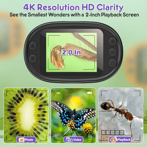 Kids Digital Microscope Science Gift: Complete STEM Toy Kit for Ages 4-12 - color: Purple