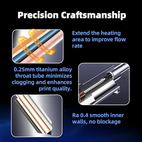IdeaFormer-3D 2Pcs 0.6mm P2S H2S H2D Print Head Hotend Kit, Performance Extruder Hotend Kit with Removable Hardened Steel Nozzle for Bambu Lab P2S H2S/H2D/H2D Combo/A1/A1 Mini Laser 3D Printer - style: 2Pcs 0.6mm H2D H2S Hotend