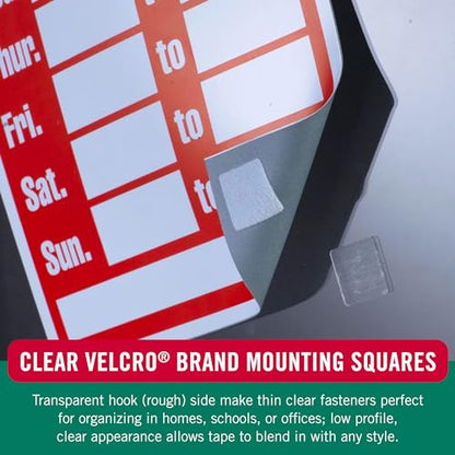 VELCRO Brand Clear Mounting Dots Square | Double Sided | For Indoor Use | Low Profile | 7/8 inch, 150 Dots, Pack of 12 - size: 7/8 in (150Pk) (Pack of 12), style: Squares