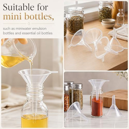 Hoolerry 100 Pcs Small Funnels for Filling Small Bottle Mini Funnel, 2.16''