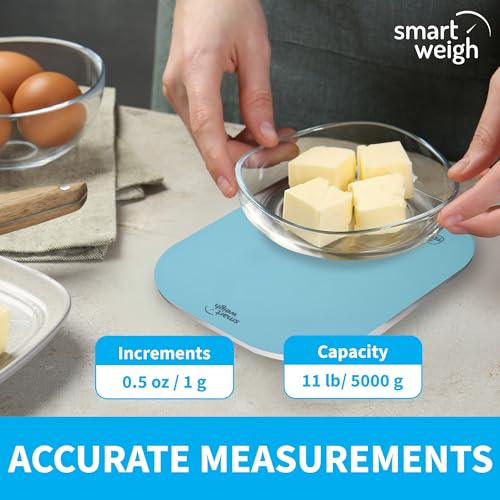 Smart Weigh Blue Kitchen Scale, 11 lb x 1g, Meal Prep & Portion Control - color: Blue