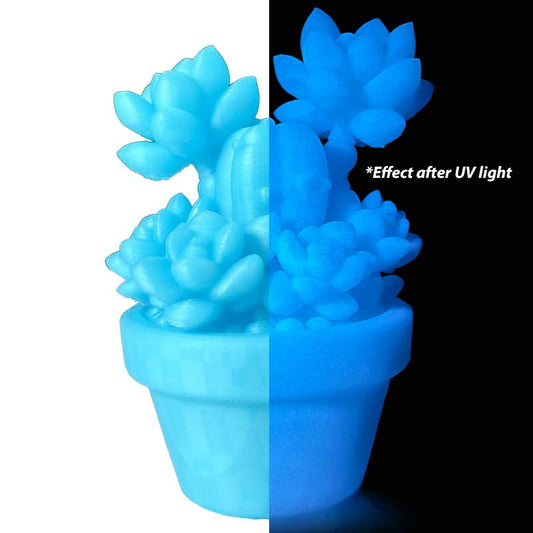 Glow in Dark Blue PLA 1.75mm 1kg Spool Bright Luminous 3D Printer Filament - color: E_pla-07 Glow Blue
