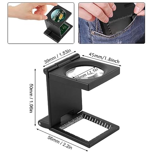 Rongon 10X 28MM Pocket Magnifier Small Folding Jewelers Loupe - size: 2