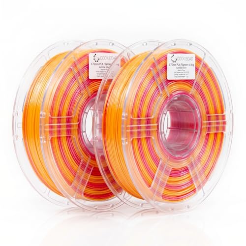 Cookiecad PLA Filament Rainbow Gradient, Sunrise, 1.75mm 2kg - color: Sunrise (2pack)