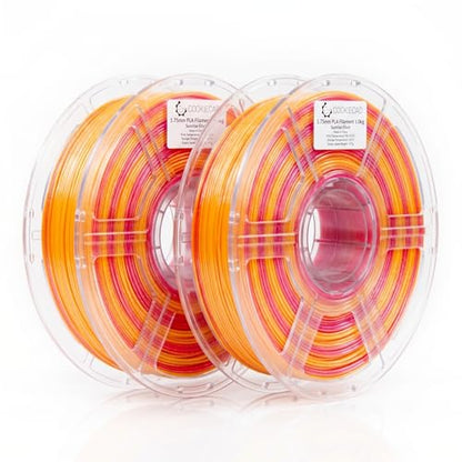 Cookiecad PLA Filament Rainbow Gradient, Sunrise, 1.75mm 2kg - color: Sunrise (2pack)