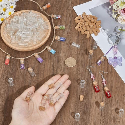 PH PandaHall 200pcs 1.5ml Clear Glass Jars with Cork Stoppers Mini Glass Bottles Small Glass Vials Tiny Jars for DIY Crafts Wedding Favors Party Decorations Gift Making Jewelry Making - size: 1.5ml