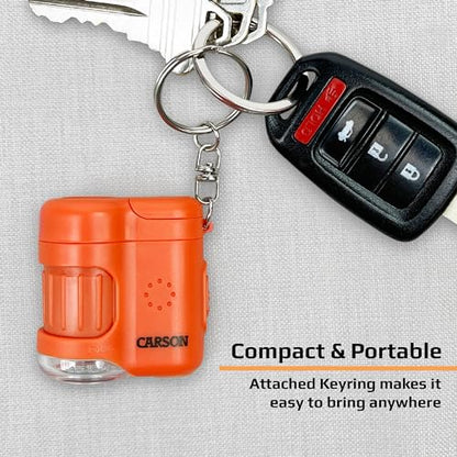 Carson MicroMini 20x LED Lighted Pocket Microscope Keychain - color: Orange