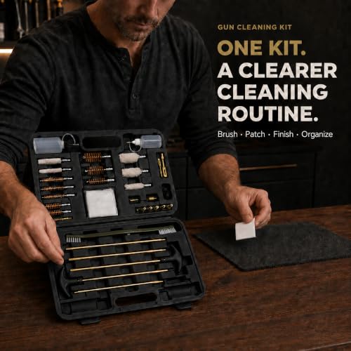Gun Cleaning Kit Universal for Guns, Rifle Pistol Shotgun Handgun Cleaning Kit Universal Gun Cleaning Kit Gun Accessories Brushes for All Caliber Guns. - size: Large Box