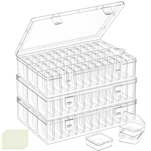 Bead Organizer Box, 108-Pcs Mini Clear Bead Storage with Lid,3 Pack - color: 3 Pack