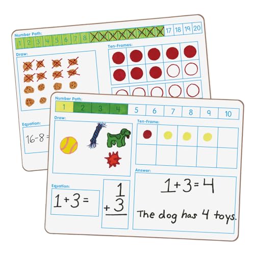 Really Good Stuff Solving Problems Two-Sided Dry-Erase Boards Set, 6 Boards