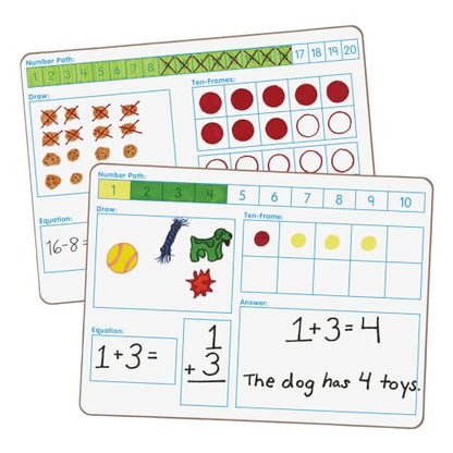 Really Good Stuff Solving Problems Two-Sided Dry-Erase Boards Set, 6 Boards