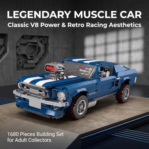 Classic Muscle Car Building Blocks Toys - Compatible with Lego Car - color: Blue