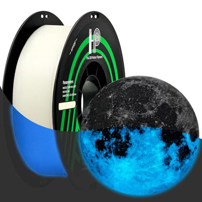 HP3DF Glow in The Dark PLA Filament, 3D Printer Filament, PLA Filament 1.75mm Dimensional Accuracy +/- 0.02mm, 1KG Spool (2.2 lbs), Fit Most FDM Printer (Glow Blue) - color: Glow Blue