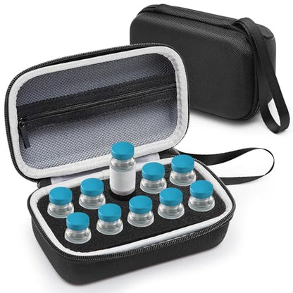 Teenyyou 10 Slots Peptide Case for Fridge Fits Standard 10ml Vials - color: Black, size: 10 Slots, style: Solid