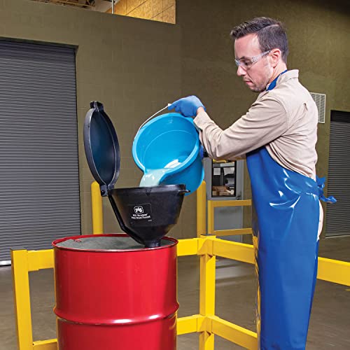 PIG Drum Funnel | Burpless Poly Drum Funnel | for 30 and 55 gal Plastic or Steel Drums w/ 2" NPT | Black | PMB30001-BK - color: Black