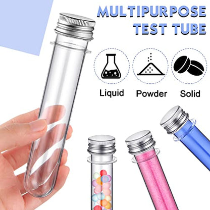 45 ml 150 Pcs Plastic Test Candy Tube Bulk Transparent Clear Bath Salt Tube Lid Plastic Vial Decor DIY Liquor Beading Seed Shampoo Hot Chocolate Spice Flower Storage Scientific Project Party