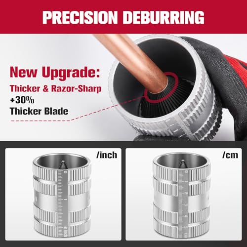 Pipe Deburring Tool, Inner-Outer Pipe Reamer for Pipe Cleaning - color: Silver, size: 1/4 to 1-1/4 inch