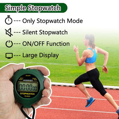 Stopwatch Timer, Digital Stop-Watch for Sports, Green - style: non-waterproof-green