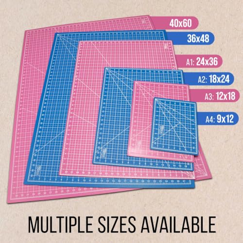 U.S. Art Supply 36"x48" Self-Healing Cutting Mat 5-Ply Pink/Blue - color: Pink/Blue