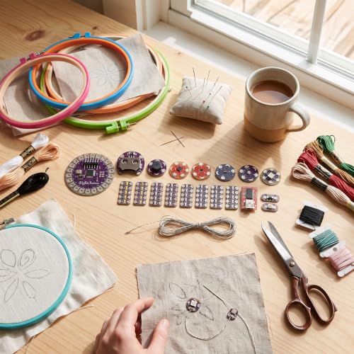 Wearable LED Sensor Kit with Temperature Sensor and Cable, DIY Electronic Components for Projects, Electronic Sensor Kit for STEM Education and Prototyping