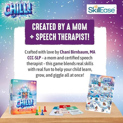 SkillEase CHILL Anger Management for Kids, Ages 5-9, Therapy Games, Social Emotional Learning, Fun Social Skills Board Game for Therapists & Families