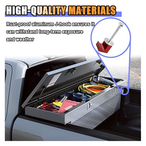smilfuy 4PCS Truck Tool Box Mounting Clamp Kit, J Hooks No Drilling, Red - color: Red