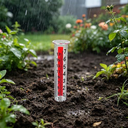 Rain Gauge Glass Replacement Tube, Clear Rain Measurement Device, 8" Water Conservation Tube for Outdoor Garden Yard Water Measurement