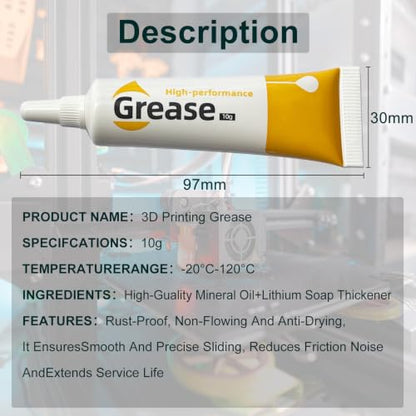 3D Printer Lubricant Grease for Lead Screws and Gears (1Pack)