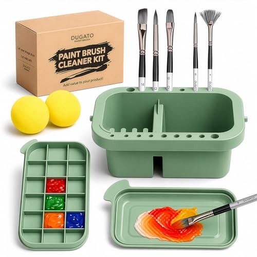 DUGATO 3-in-1 Paint Brush Cleaner, Brush Basin Washer, Green - color: Green