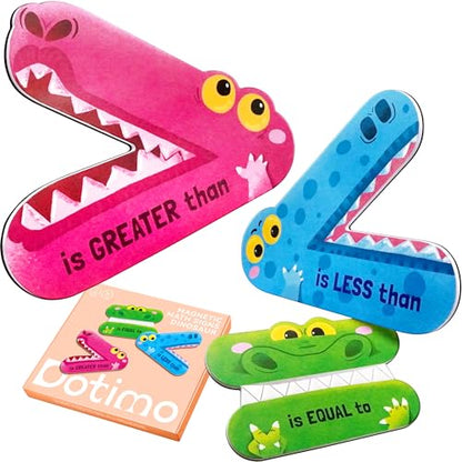 Dotimo Math Manipulatives 1st Grade, Magnetic Math Signs Jumbo Magnetic Symbols Set for Kids Ages 4-8, Greater Than/Less Than/Equal Signs, Homeschool Supplies (3 Magnetic Math Signs)