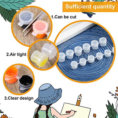 Zonon 80 Strips 480 Empty Paint Pots, Paint Container Strip Storage, 5 ml