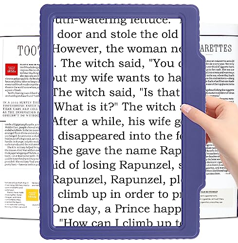 5X Large Page Magnifying Glass for Reading, Blue - color: Blue