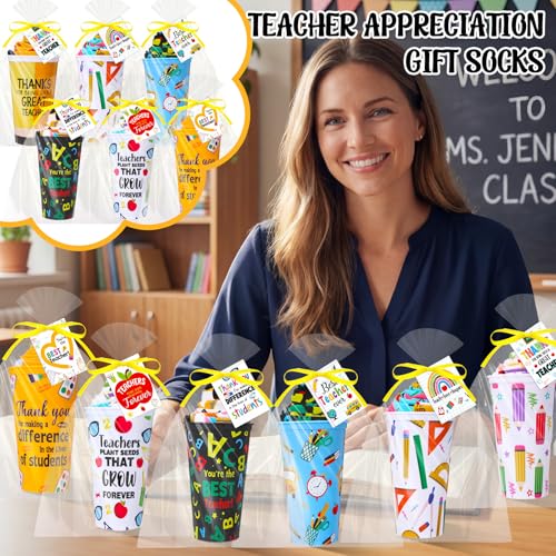 Cutecrop 52 Pcs Back to School Teachers Gifts Set Coffee Cup Fuzzy Socks - style: Ruler