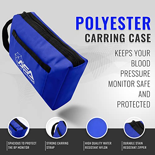 ASA TECHMED Nurse Essentials Professional Kit with Handheld Travel Case | 3 Part Kit Includes Adult Aneroid Sphygmomanometer Blood Pressure Monitor, Stethoscope, Diagnostic Otoscope (Blue) - color: Blue