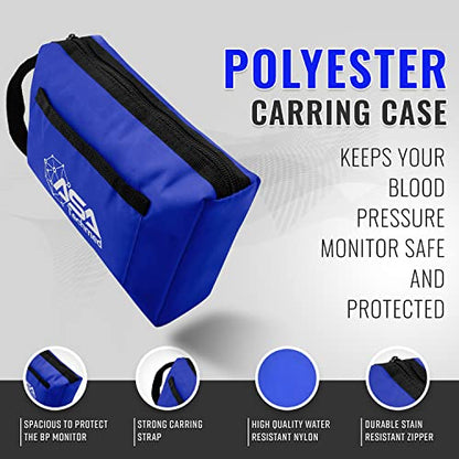 ASA TECHMED Nurse Essentials Professional Kit with Handheld Travel Case | 3 Part Kit Includes Adult Aneroid Sphygmomanometer Blood Pressure Monitor, Stethoscope, Diagnostic Otoscope (Blue) - color: Blue