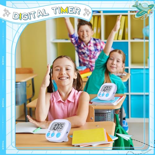 Mwellewm Digital Timers for Classroom Kids Kitchen Timers for Cooking 12 Pc - color: White