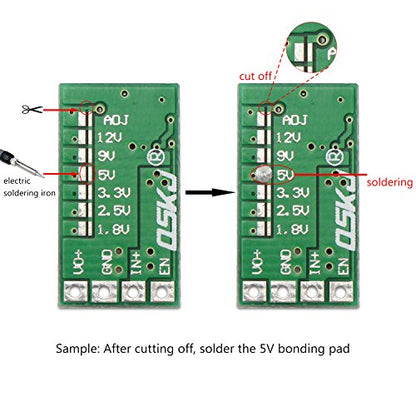 DROK 1.8V/2.5V/3.3V/12V/9V/5V Regulator Buck Converter Adjustable Pack of 5 - color: Green