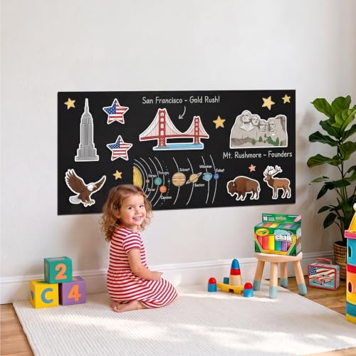 Magnetic Wall Sticker Chalkboard Contact Paper 47.2" x 17.5" Self Adhesive Magnet Chalk Board Wallpaper Peel and Stick Wall Decal for Home Playroom Classroom Alternative Blackboard Paint - color: Black