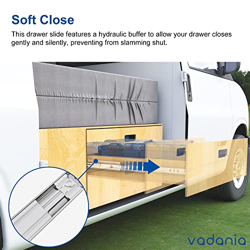 VADANIA #K53 40" Soft Close Heavy Duty Drawer Slides - color: #K53 - Soft Close, size: 40 Inch