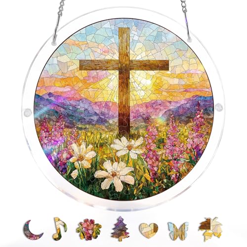 KaayeeWood Acrylic Suncatcher Puzzle, Garden of Holy Light-7.4 in - color: Garden of Holy Light, size: 7.4 in