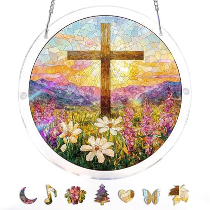 KaayeeWood Acrylic Suncatcher Puzzle, Garden of Holy Light-7.4 in - color: Garden of Holy Light, size: 7.4 in