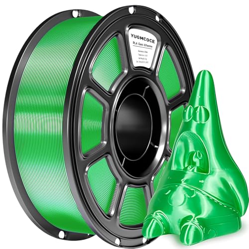 Silk PLA Filament 1.75mm,3D Printer Filament with a Metallic Glossy Finish, Dimensional Accuracy +/- 0.02 mm, 1kg Spool(2.2lbs) Fits for Most FDM 3D (A-Silk Green Pla) - color: A-silk Green Pla