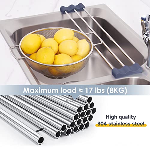 Tomorotec Adjustable Over-The-Sink Kitchen Rack, BPA-Free, Deep Gray - color: Deep Gray