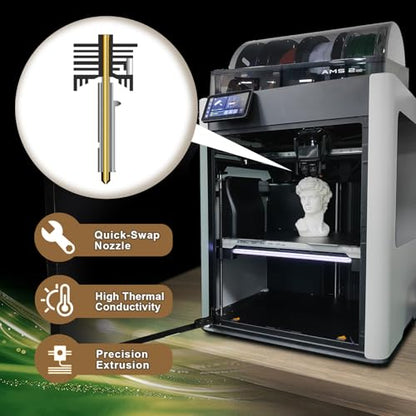 IdeaFormer-3D 2Pcs 0.2mm H2D H2S Hotend for Bambu Lab, Print Head Extruder Hotend Kit Quick Swap Herdened Steel Nozzle for Bambu Labs H2D H2S Combo A1 Mini 3D Printer Parts - style: 2Pcs 0.2mm H2D H2S Hotend