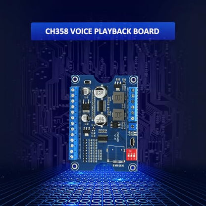 Voice Playback Module, 80W Low Lever Trigger 8MB DC 9-24V CH358D Voice Board, Support USB Download, MP3 Hardware Decoding,10-Way Button One-to-One, 8 Combined Playback Chips for Industry Broadcast. - size: JR-CH358D-Voice Playback Board