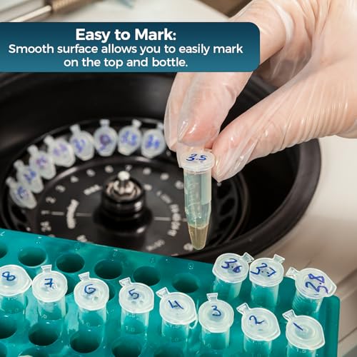 100Pcs 2ml Centrifuge Tubes with Snap Cap, Small Sterile Microcentrifuge Tube Test Vials Plastic Sample Storage Container Clear Graduated Non-Pyrogenic, DN/RNase Free for Lab - size: 2ML-100PACK