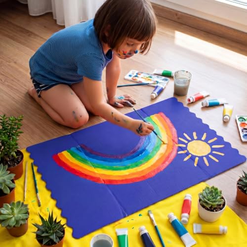 Mooliwe 24" X 16" 4 Pack Scalloped Trifold Poster Board, Rainbow - color: Rainbow, size: 24" X 16"