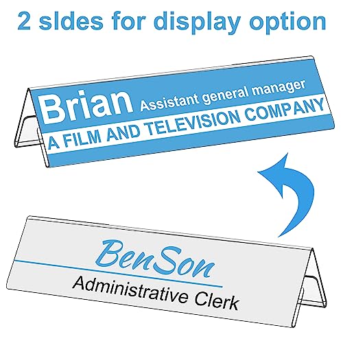 acrylic name plate for desk clear table tents widely used table display for office metting school classroom 24 Pieces