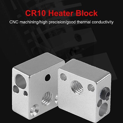 8pcs Updated High Temperature CR-10 Plated Copper Heater Block Aluminum Heater Block for MK8 Extruder All Metal Hotend Ender 3 V2 Ender 3 Pro Ender 5 Pro CR10 S4 S5 3D Printer Extruder